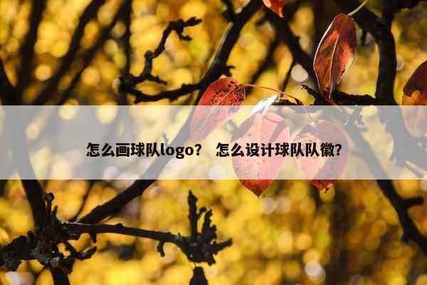 怎么画球队logo？ 怎么设计球队队徽？