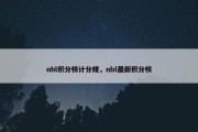 nhl积分榜计分规，nbl最新积分榜