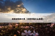 关键进球统计表（关键球是什么意思）