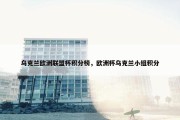 乌克兰欧洲联盟杯积分榜，欧洲杯乌克兰小组积分