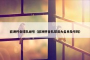 欧洲杯各球队绰号（欧洲杯各队球员大名单及号码）