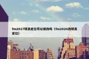 fm2017球员定位可以修改吗（fm2020改球员定位）