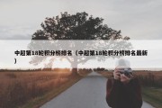 中超第18轮积分榜排名（中超第18轮积分榜排名最新）