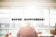 卓尔升中超？ 卓尔中甲今天最新消息？