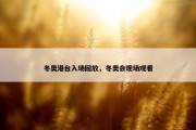 冬奥港台入场回放，冬奥会现场观看