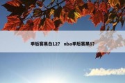 季后赛黑白12？ nba季后赛黑8？