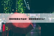 橄榄球联赛名字由来？ 橄榄球赛事叫什么？