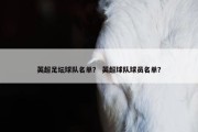 英超足坛球队名单？ 英超球队球员名单？
