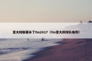 意大利联赛补丁fm2017（fm意大利球队推荐）