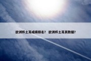 欧洲杯土耳成绩排名？ 欧洲杯土耳其数据？