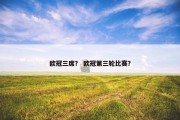 欧冠三席？ 欧冠第三轮比赛？
