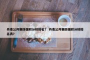 丹麦公开赛四强积分榜排名？ 丹麦公开赛四强积分榜排名表？
