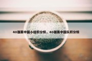 40强赛中国小组积分榜，40强赛中国队积分榜