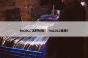fm2017怎样轮换？ fm2021轮换？