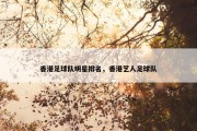 香港足球队明星排名，香港艺人足球队