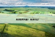 陈泽首秀马皇？ 陈泽什么？