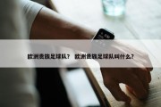 欧洲贵族足球队？ 欧洲贵族足球队叫什么？