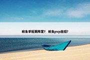 鲸鱼季后赛阵营？ 鲸鱼pvp连招？