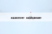 白鲨战队积分榜？ 白鲨战队最好成绩？