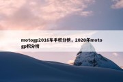 motogp2016车手积分榜，2020年motogp积分榜