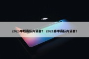 2023季后赛队内语音？ 2021春季赛队内语音？