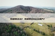 机械球队队名？ 机械球队队名大全霸气？