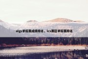 algs季后赛成绩排名，lcs赛区季后赛排名