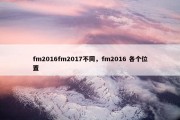 fm2016fm2017不同，fm2016 各个位置