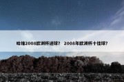 哈维2008欧洲杯进球？ 2008年欧洲杯十佳球？
