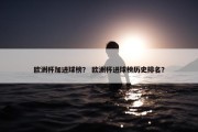 欧洲杯加进球榜？ 欧洲杯进球榜历史排名？