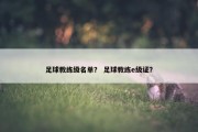 足球教练级名单？ 足球教练e级证？