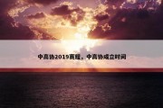 中高协2019赛程，中高协成立时间