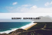 延迟还算吗？ 延迟时效是什么意思？