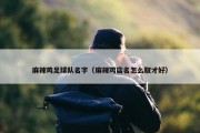 麻辣鸡足球队名字（麻辣鸡店名怎么取才好）