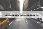 根廷排球积分榜排名（根廷排球积分榜排名前十）
