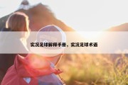 实况足球解释手册，实况足球术语