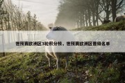 世预赛欧洲区3轮积分榜，世预赛欧洲区晋级名单