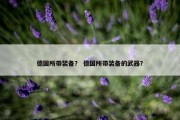 德国所带装备？ 德国所带装备的武器？