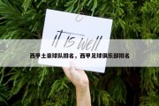 西甲土豪球队排名，西甲足球俱乐部排名