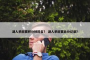 湖人季后赛积分榜排名？ 湖人季后赛比分记录？