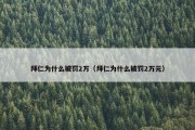 拜仁为什么被罚2万（拜仁为什么被罚2万元）