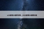 u19欧冠小组积分榜，1920欧冠小组赛分组