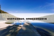 现役世界足球排名榜，世界现役足球明星排行榜