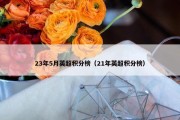 23年5月英超积分榜（21年英超积分榜）