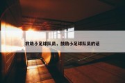 救助小足球队员，鼓励小足球队员的话