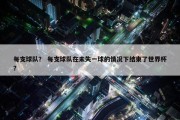 每支球队？ 每支球队在未失一球的情况下结束了世界杯？