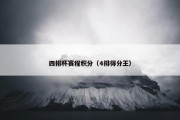 四排杯赛程积分（4排得分王）