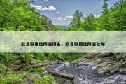 欧足联更佳阵容排名，欧足联最佳阵容公布