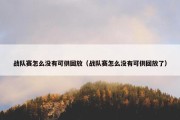 战队赛怎么没有可供回放（战队赛怎么没有可供回放了）