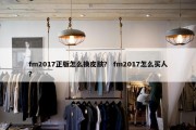 fm2017正版怎么换皮肤？ fm2017怎么买人？